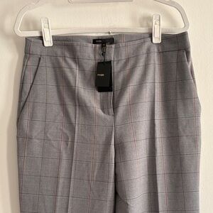 Maje Gray Pants with Pink Windowpane Plaid